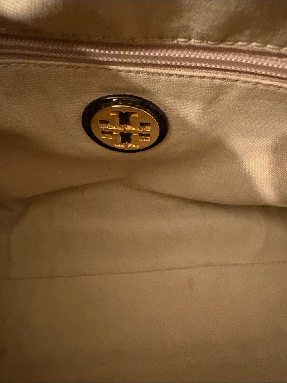 Tory Burch Black Nylon Tote with Patent Trim and Logo - Picture 7 of 8